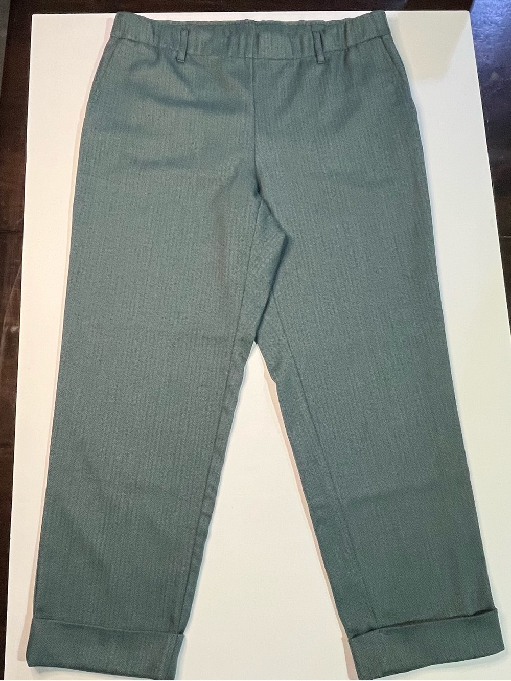 J.Jill Textured Herringbone Pull On Pant, Sz L
